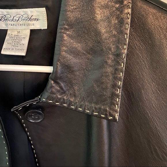 Black Leather Jacket with stitching detail - Picture 8 of 11